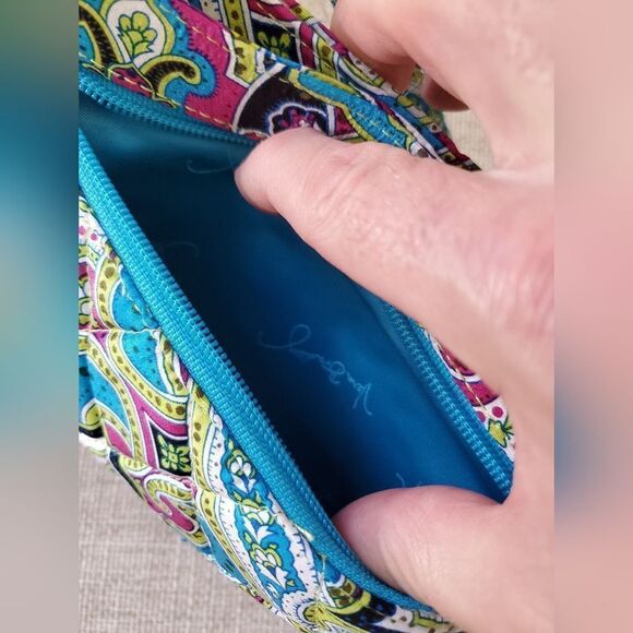 Vera Bradley Zoe Silk Paisley Shoulder Bag & Wristlet - Picture 8 of 13